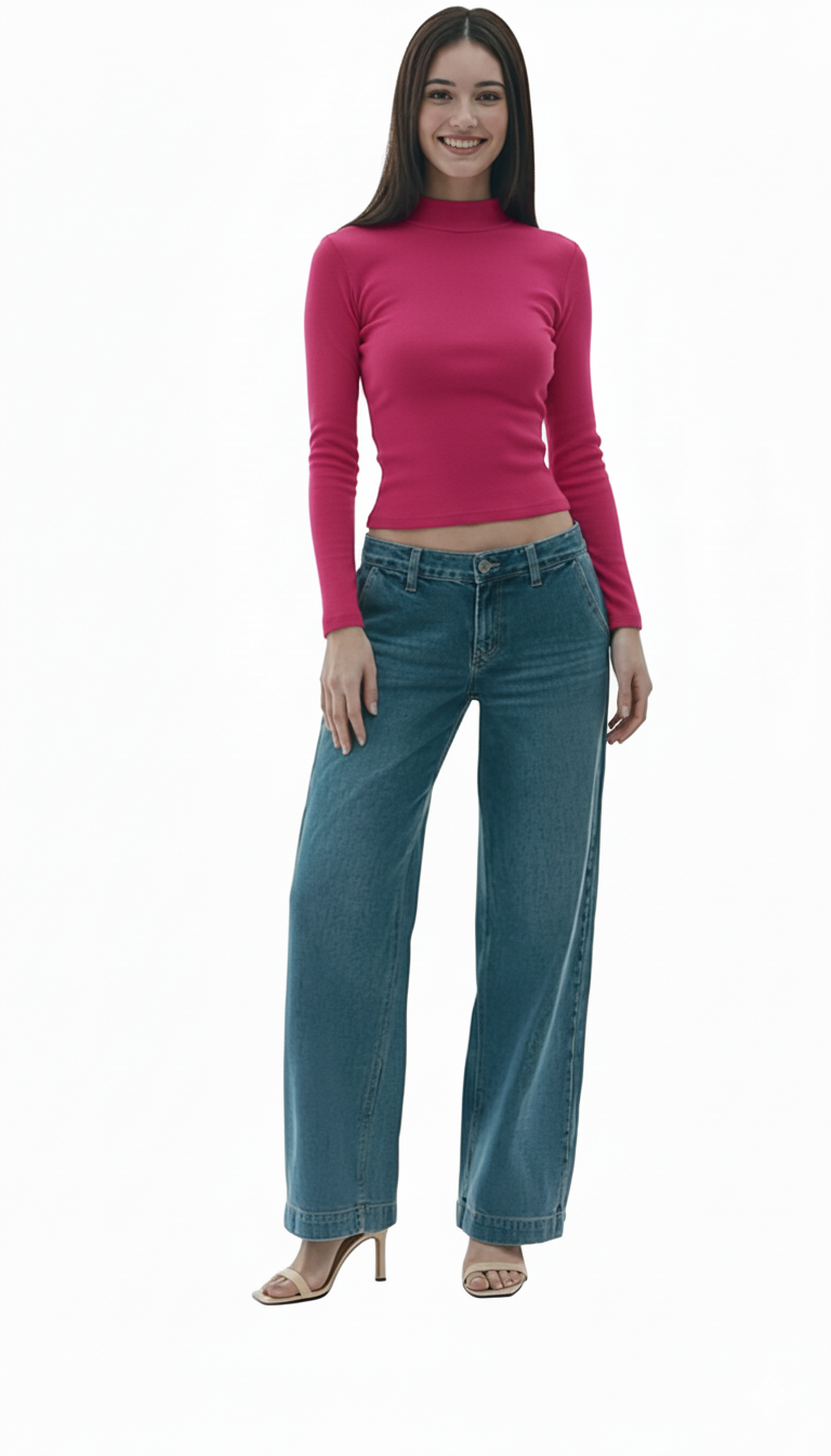 MOCK NECK FULLL SLEEVES WOMEN SOLID TOP