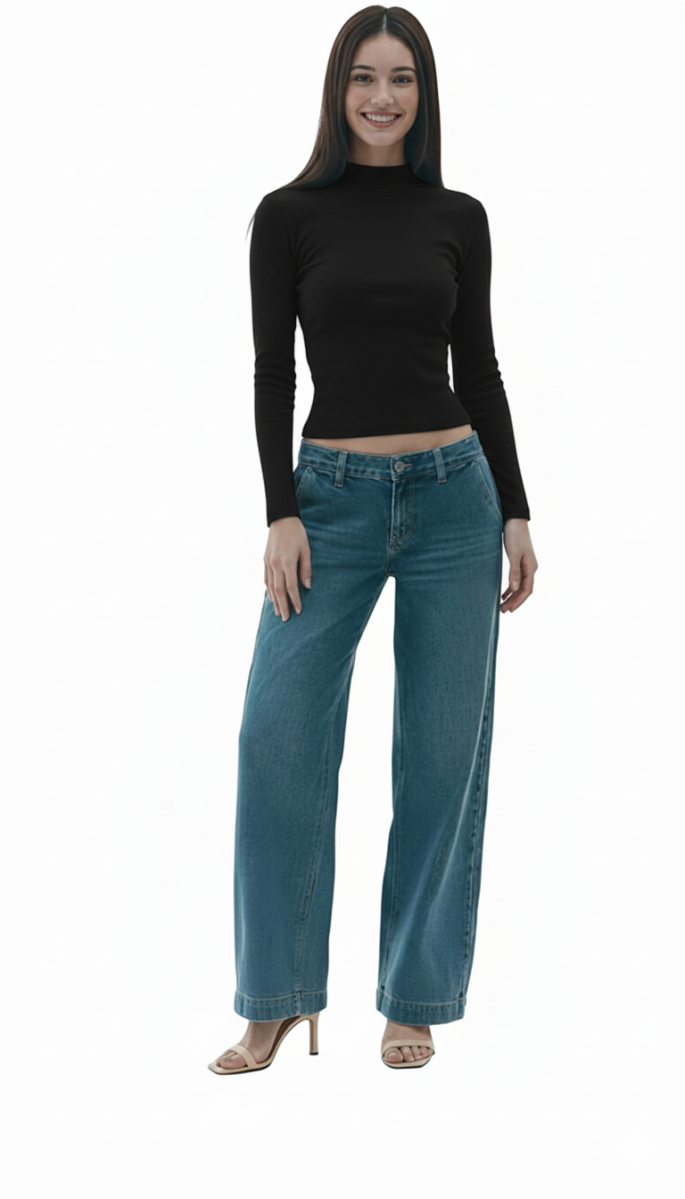 MOCK NECK FULLL SLEEVES WOMEN SOLID TOP