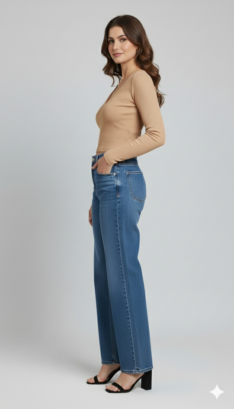 V NECK FULLL SLEEVES WOMEN SOLID TOP