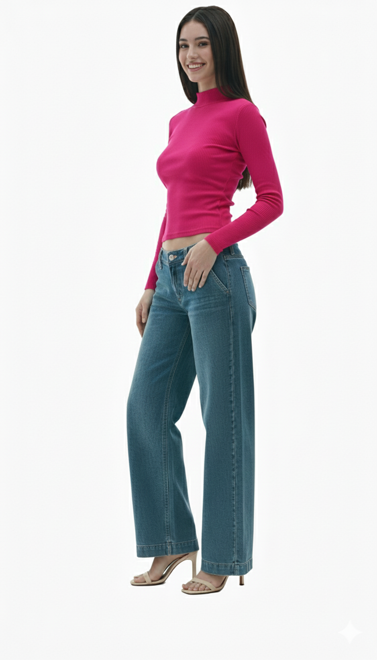 MOCK NECK FULLL SLEEVES WOMEN SOLID TOP