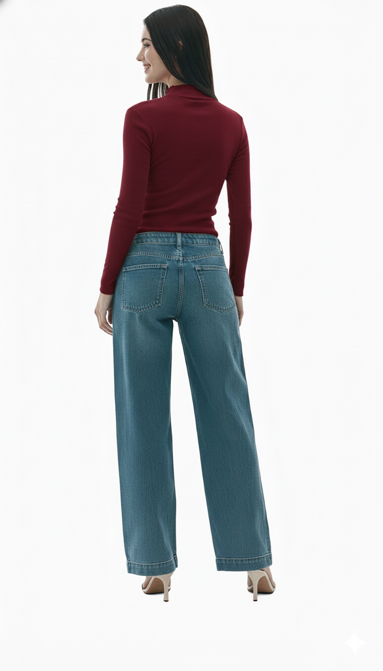 MOCK NECK FULLL SLEEVES WOMEN SOLID TOP