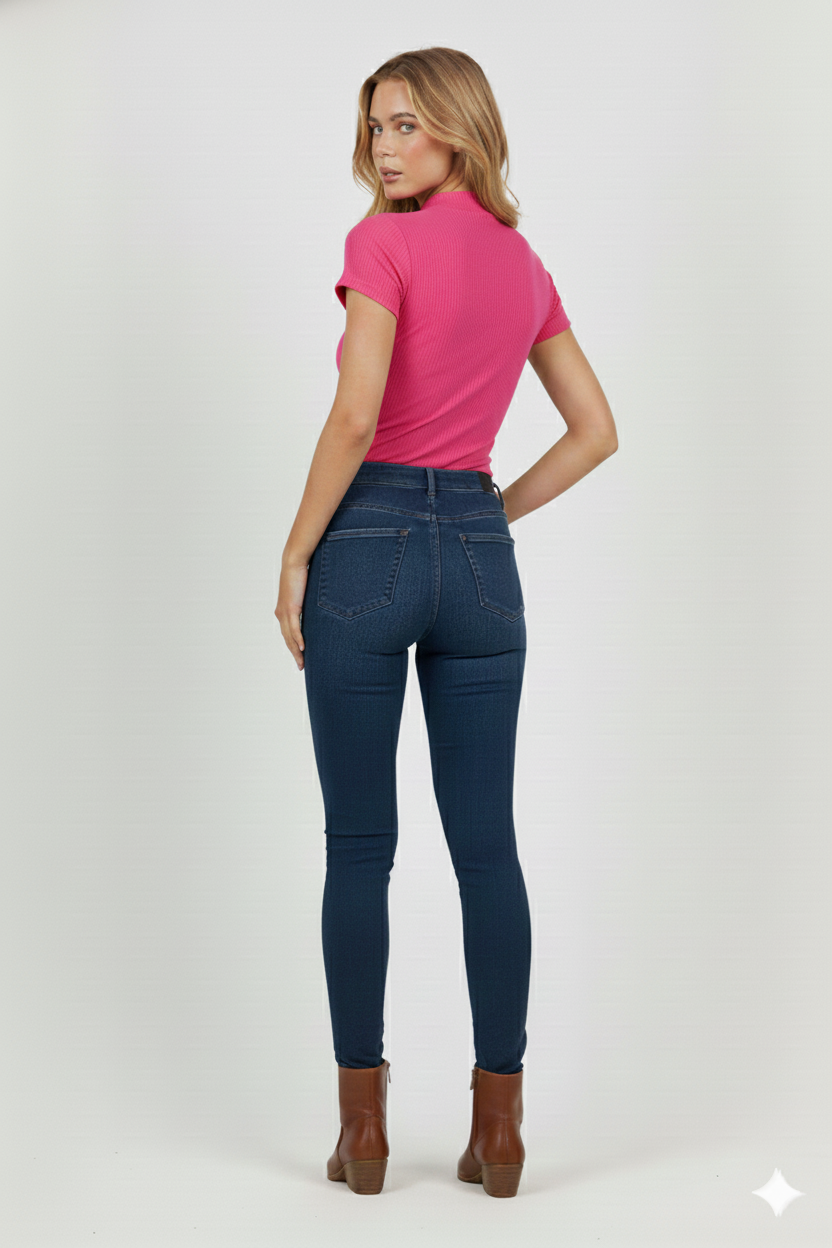 MOCK NECK HALF SLEEVES WOMEN SOLID TOP