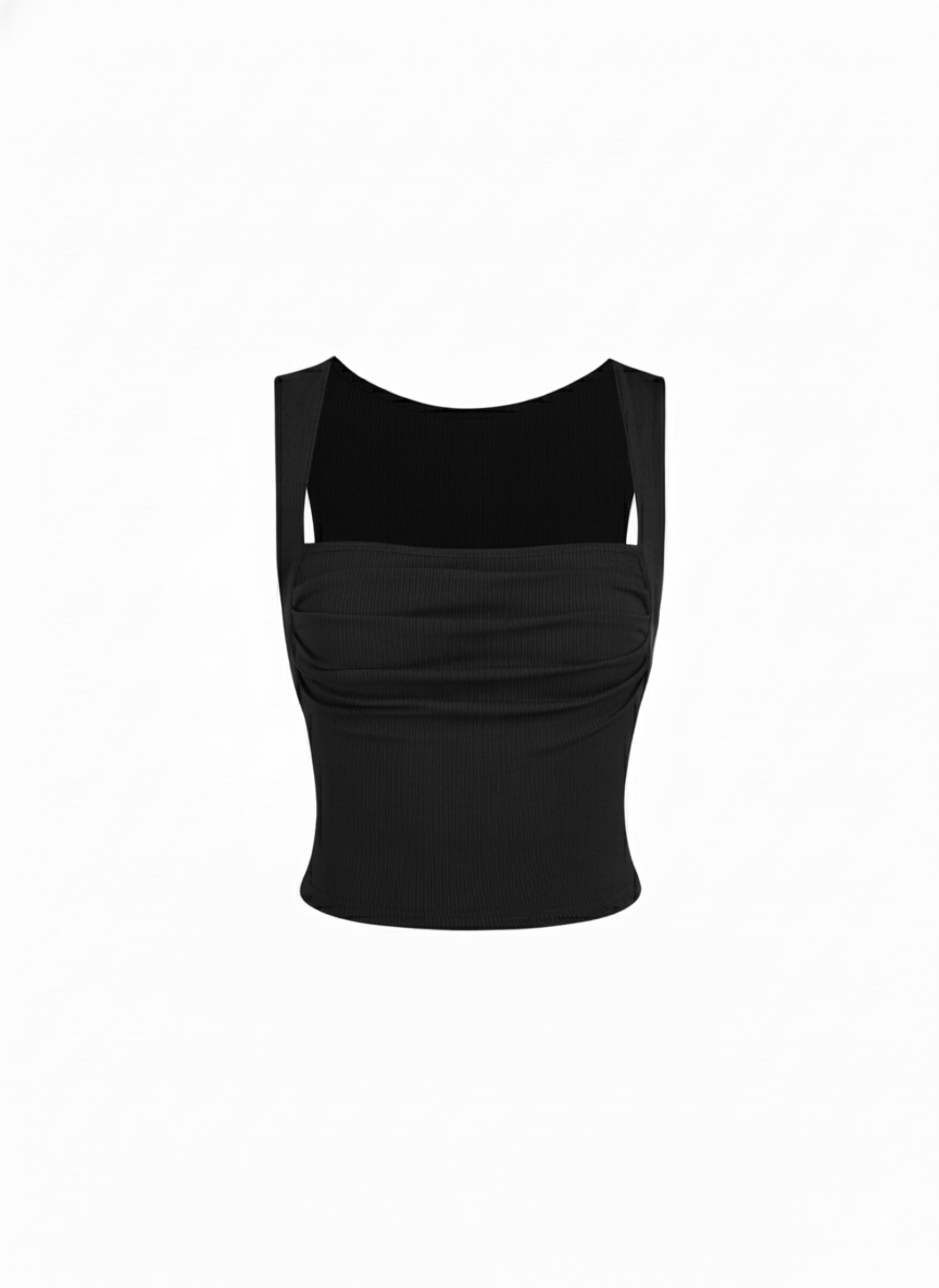 PLATTED WOMEN SOLID TANK TOP