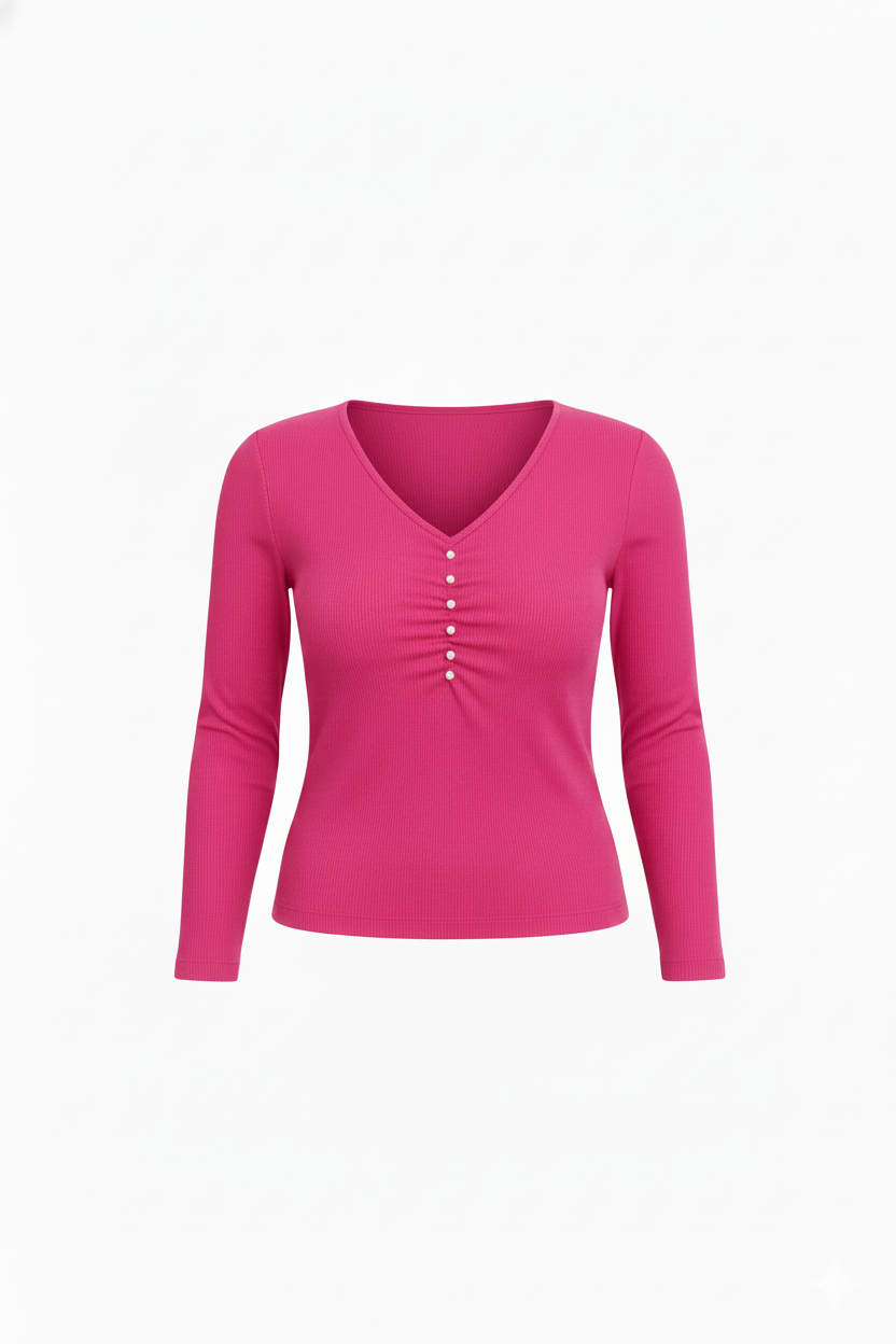 PEARL FULLL SLEEVES WOMEN SOLID TOP