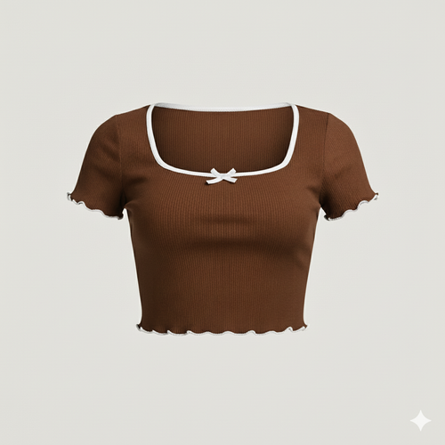 BOW NECK HALF SLEEVES WOMEN TANK TOP