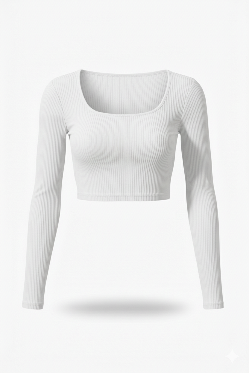 ROUND NECK FULLL SLEEVES WOMEN SOLID TOP