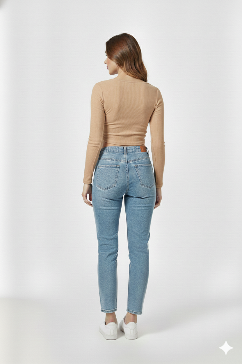 ROUND NECK FULLL SLEEVES WOMEN SOLID TOP