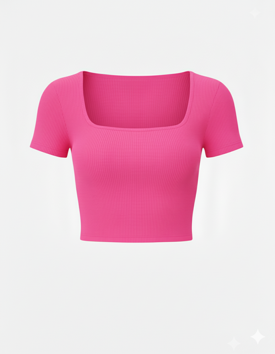 SQUARE NECK HALF SLEEVES WOMEN TANK TOP