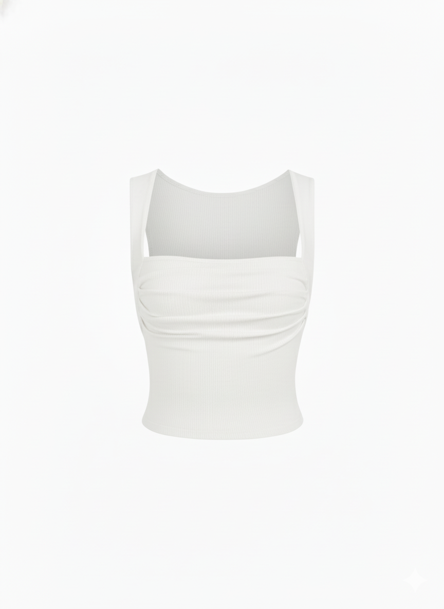 PLATTED WOMEN SOLID TANK TOP