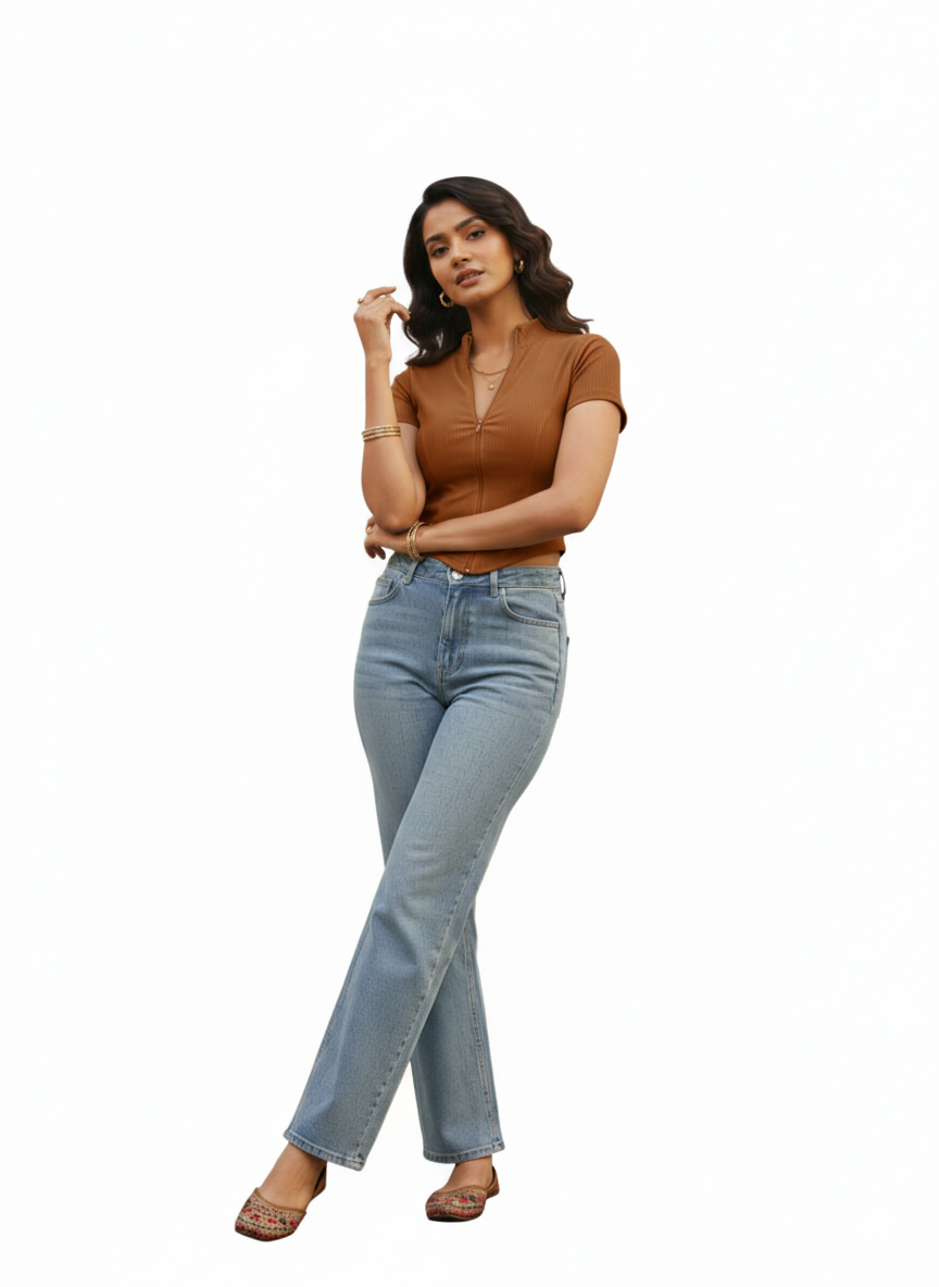 ZIP COORSET WOMEN SOLID TOP