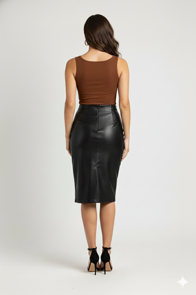 PLATTED WOMEN SOLID TANK TOP