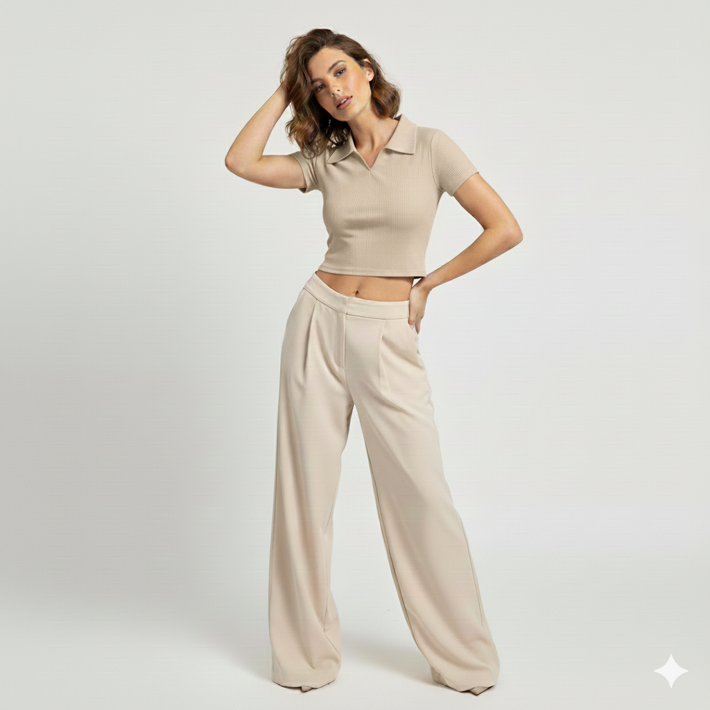 PLAIN COLLAR HALF SLEEVES WOMEN SOLID TOP