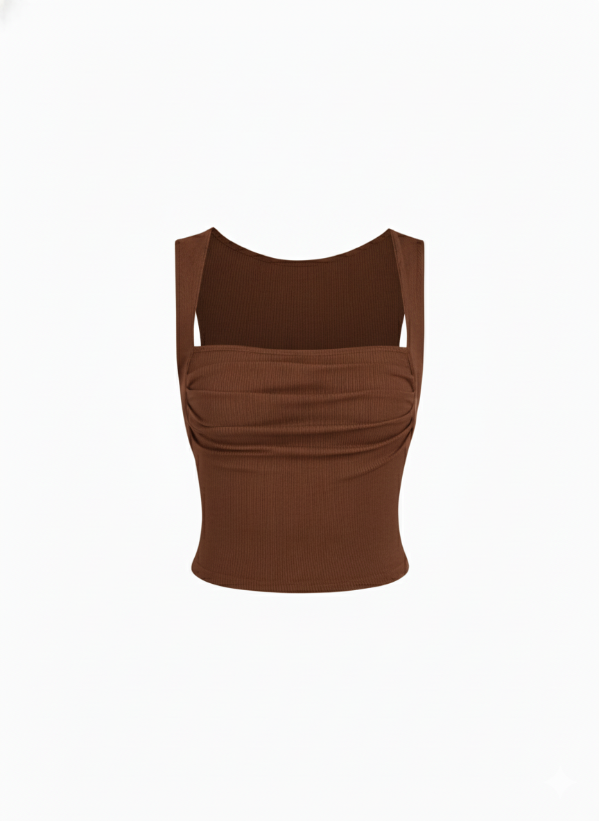PLATTED WOMEN SOLID TANK TOP