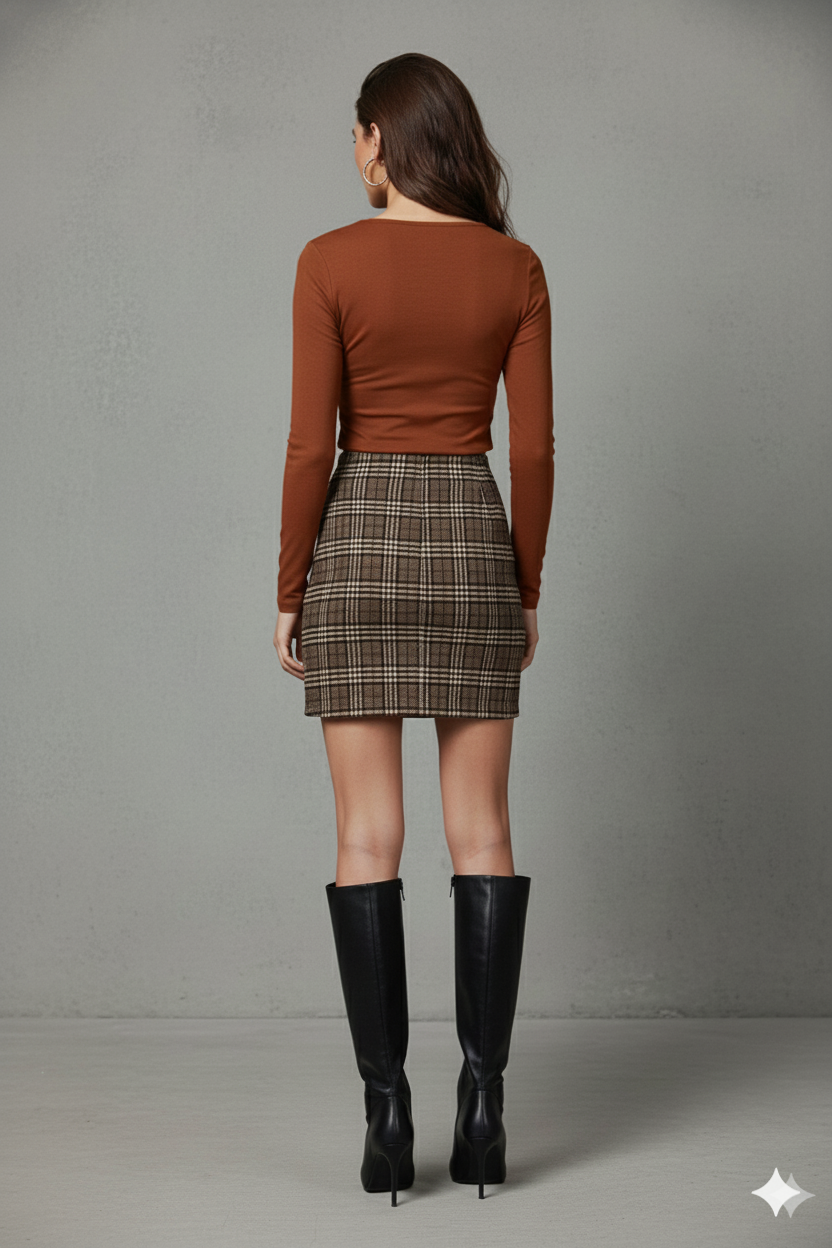 EYE CUT FULLL SLEEVES WOMEN SOLID TOP