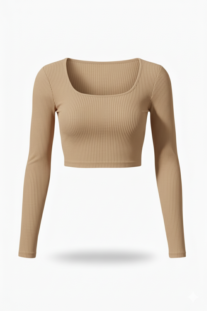 ROUND NECK FULLL SLEEVES WOMEN SOLID TOP