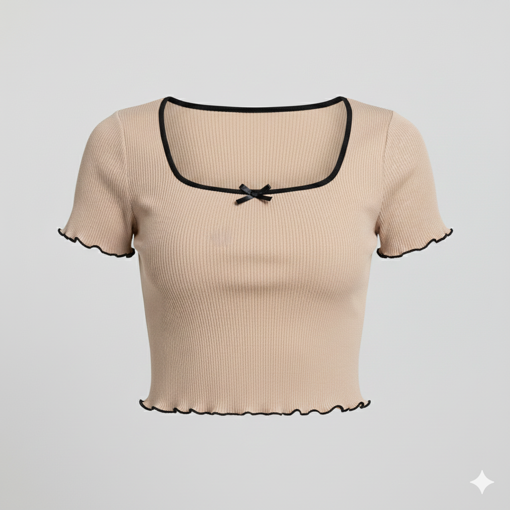 BOW NECK HALF SLEEVES WOMEN TANK TOP