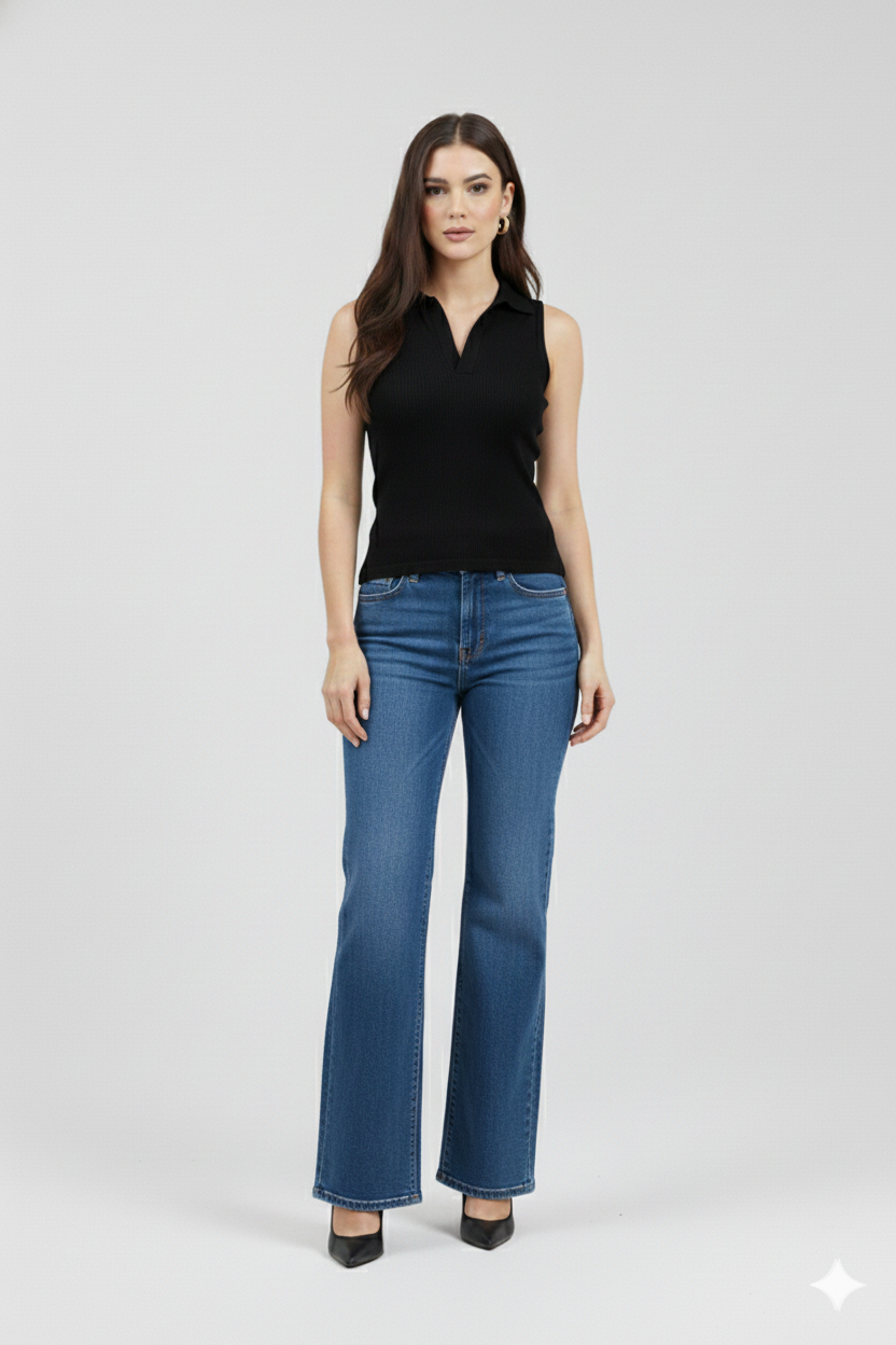 PLAIN COLLAR CUT SLEEVES WOMEN SOLID TOP