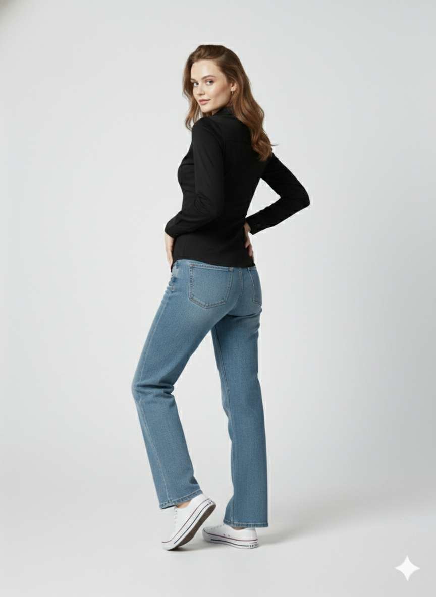 COTTON FULL SLEEVES PLAIN WOMEN CROPPED SHIRT