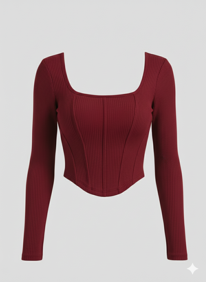 COORSET FULLL SLEEVES WOMEN SOLID TOP