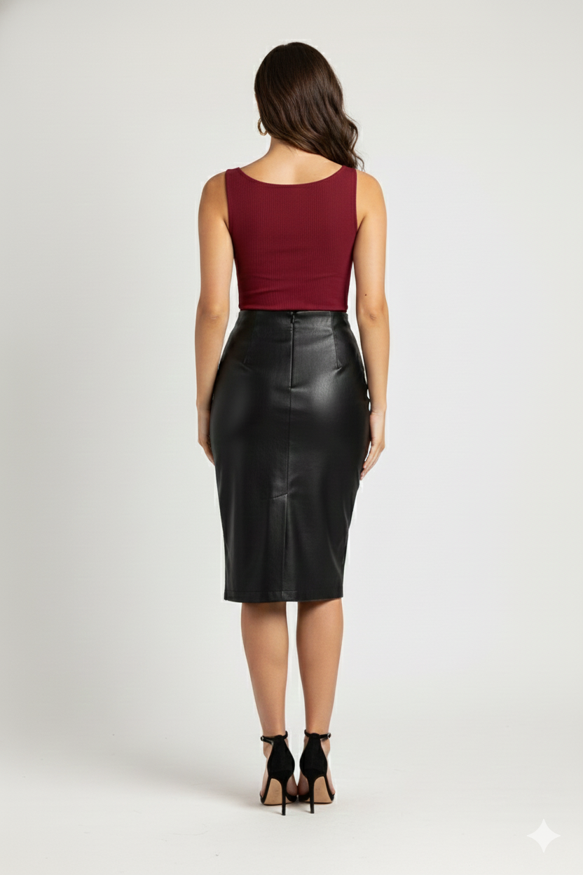 PLATTED WOMEN SOLID TANK TOP