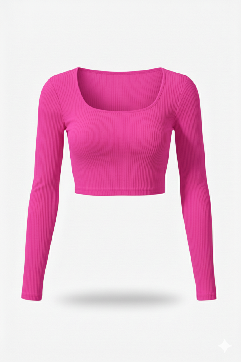 ROUND NECK FULLL SLEEVES WOMEN SOLID TOP