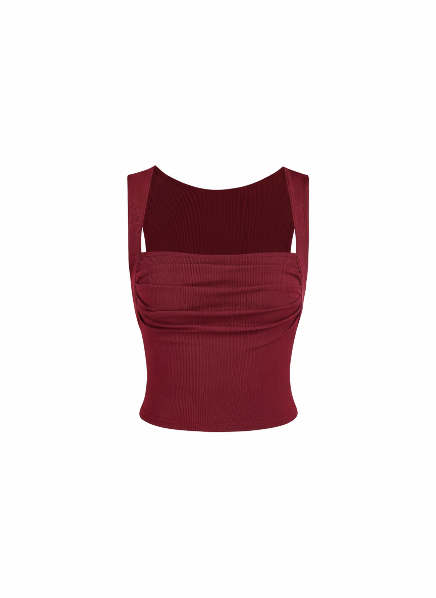 PLATTED WOMEN SOLID TANK TOP
