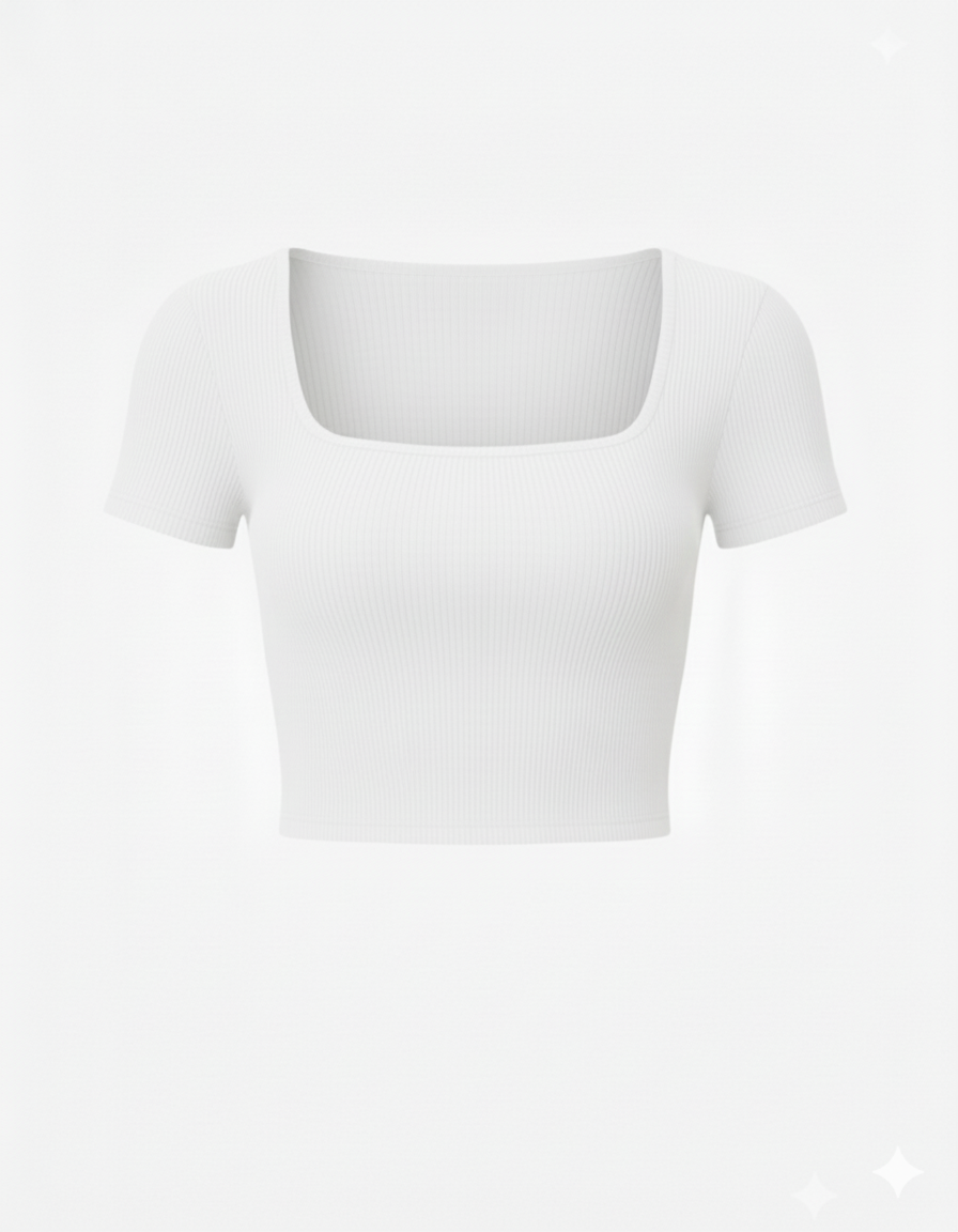 SQUARE NECK HALF SLEEVES WOMEN TANK TOP