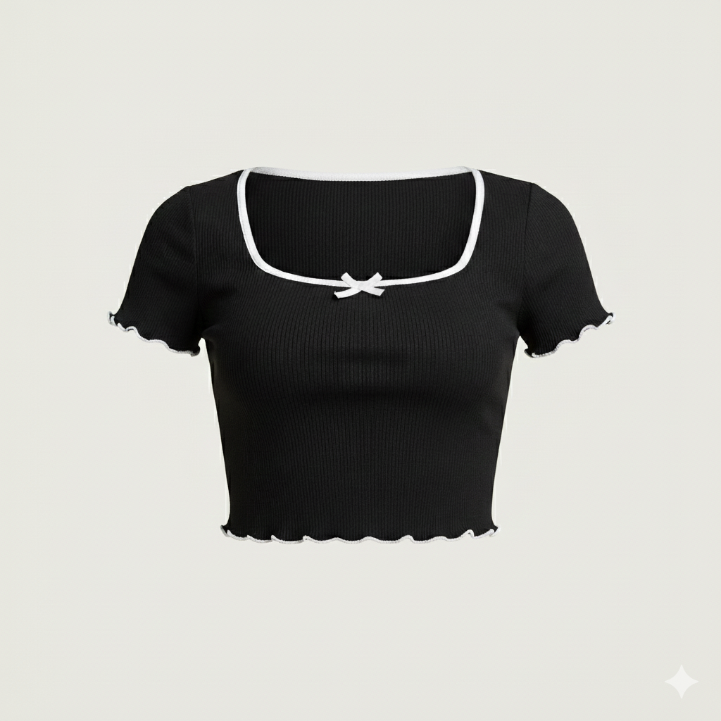 BOW NECK HALF SLEEVES WOMEN TANK TOP