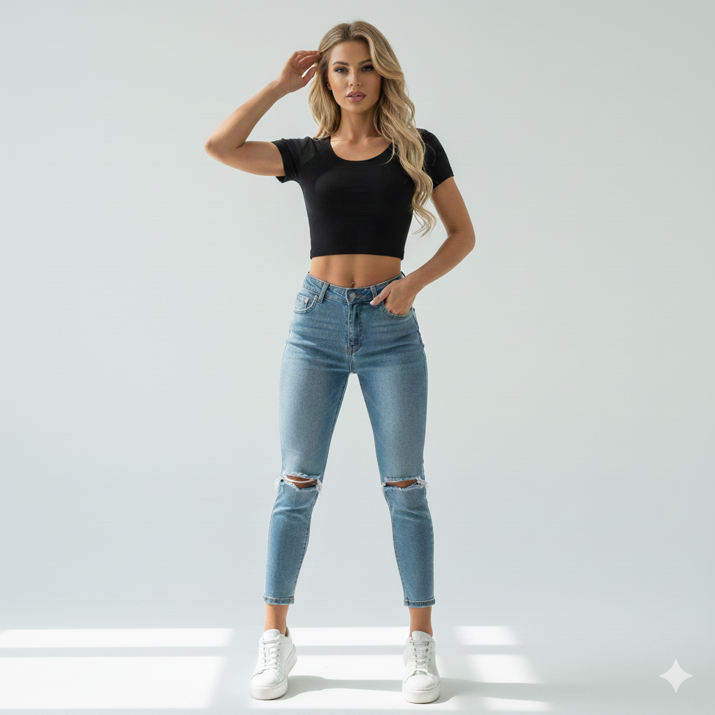 ROUND NECK HALF SLEEVES WOMEN TANK TOP