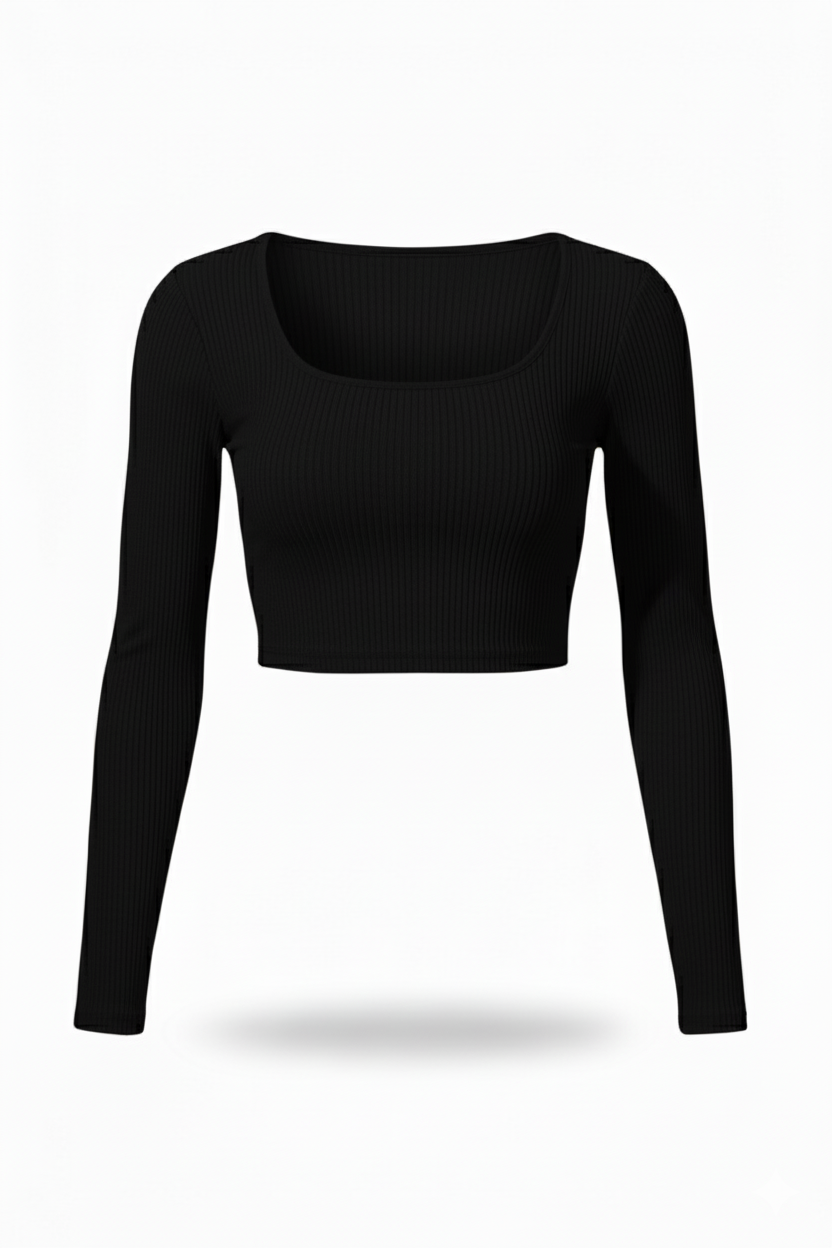 ROUND NECK FULLL SLEEVES WOMEN SOLID TOP