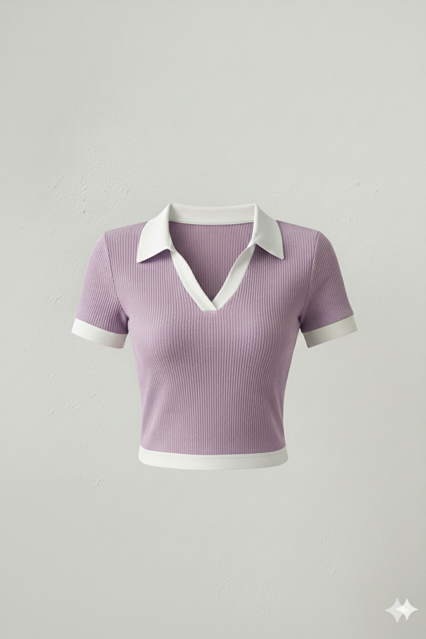 WHITE COLLAR HALF SLEEVES WOMEN SOLID TOP