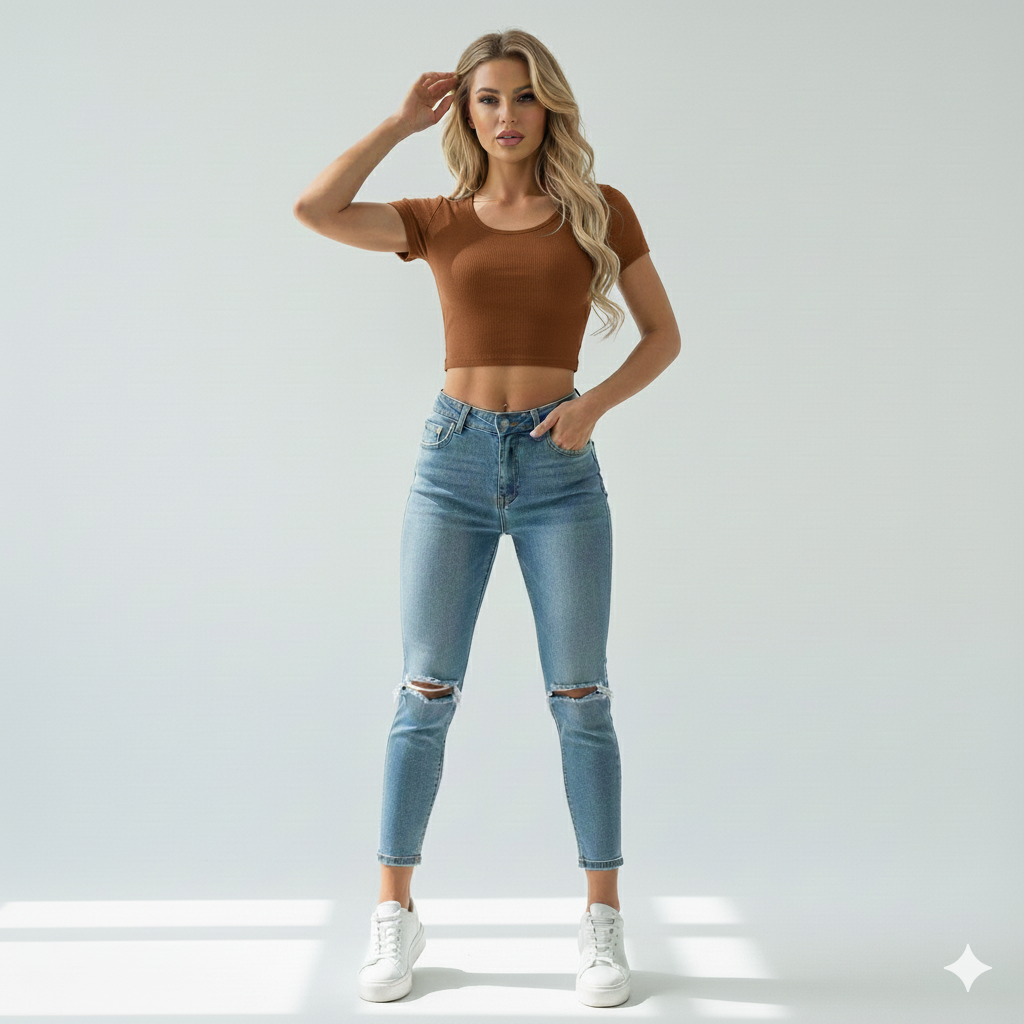 ROUND NECK HALF SLEEVES WOMEN TANK TOP