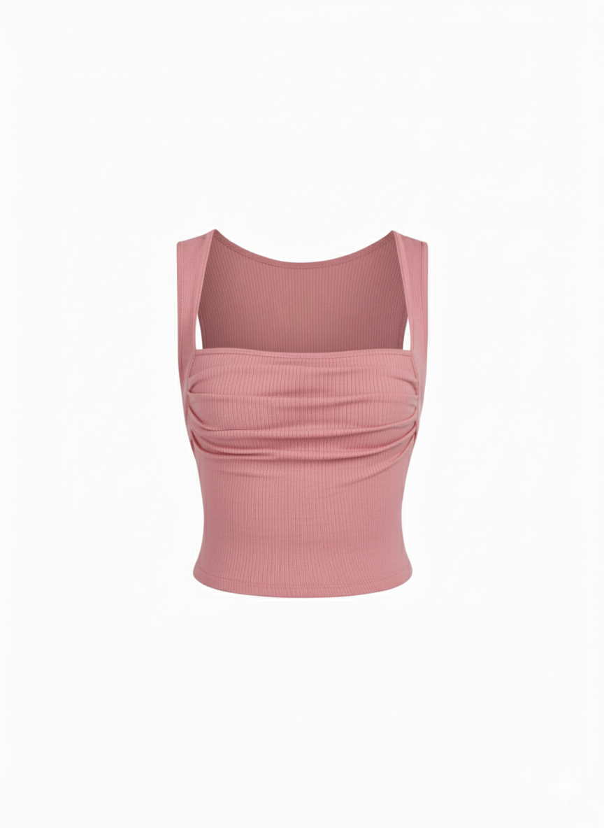 PLATTED WOMEN SOLID TANK TOP