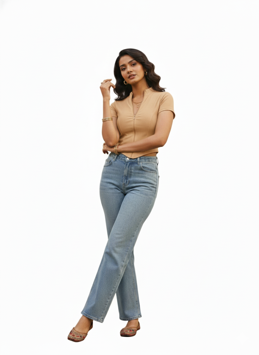 ZIP COORSET WOMEN SOLID TOP