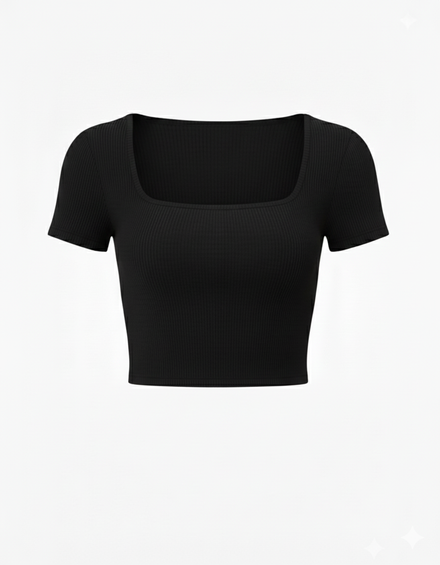 SQUARE NECK HALF SLEEVES WOMEN TANK TOP