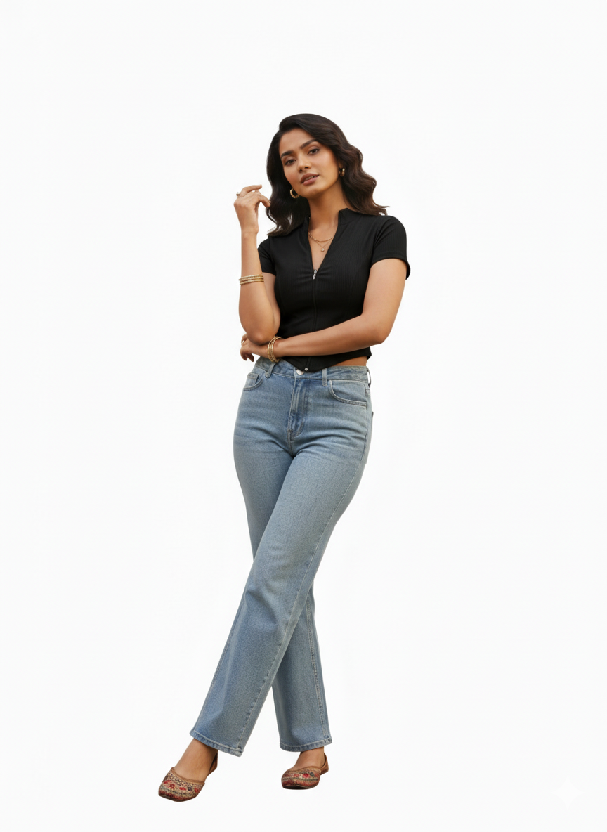 ZIP COORSET WOMEN SOLID TOP