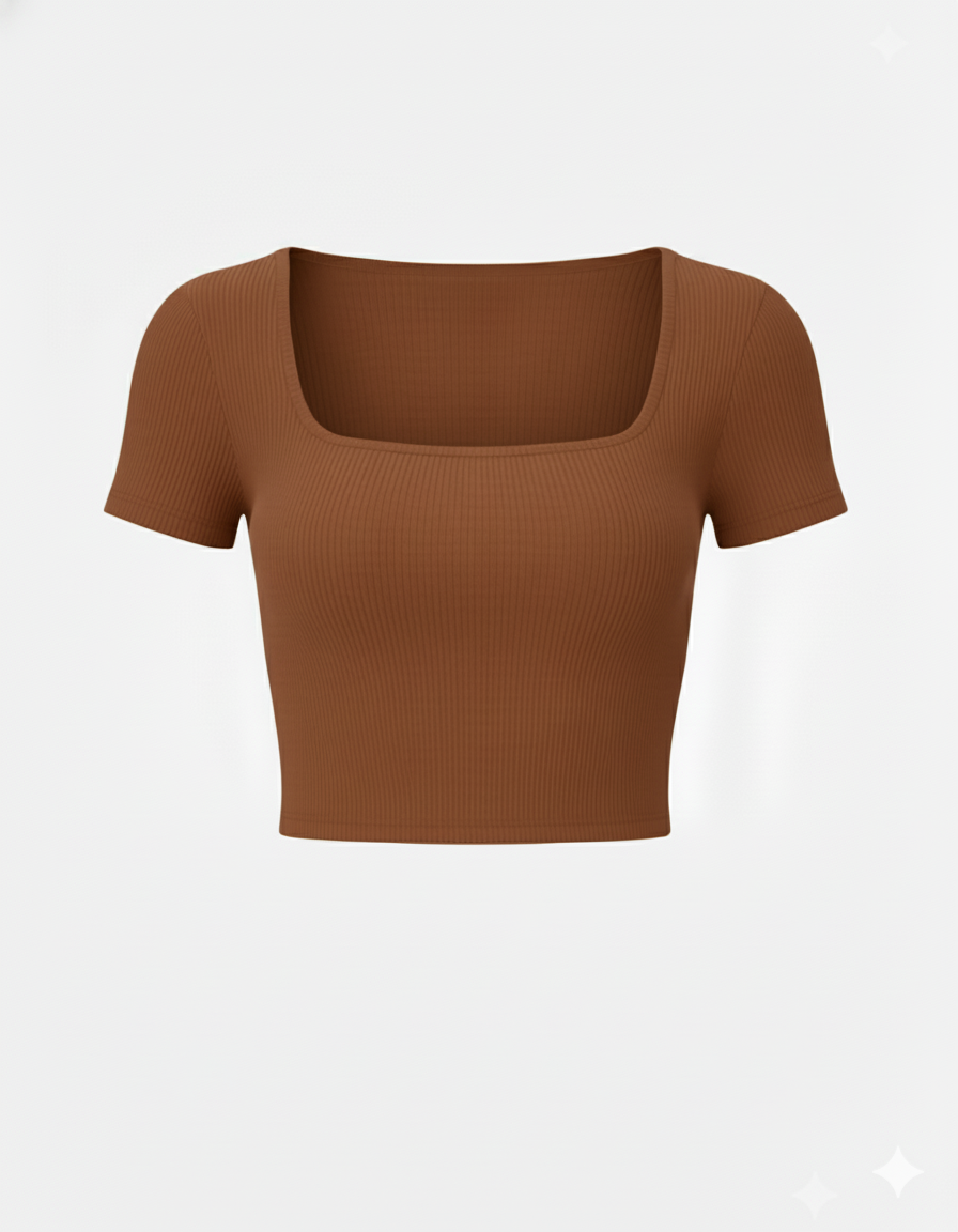 SQUARE NECK HALF SLEEVES WOMEN TANK TOP